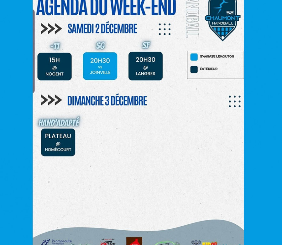 AGENDA SPORTIF DU WEEK-END - 2