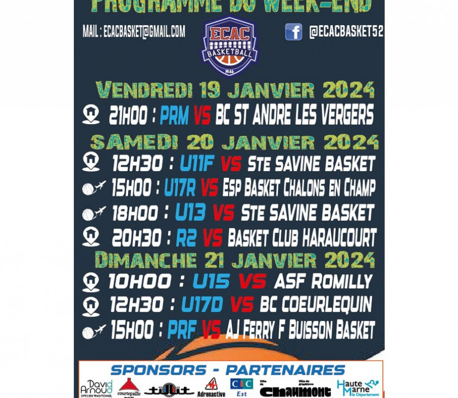 AGENDA SPORTIF DU WEEK-END - 1