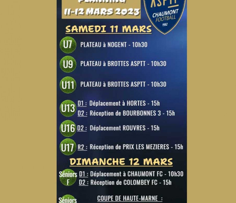 AGENDA SPORTIF DU WEEK-END - 1